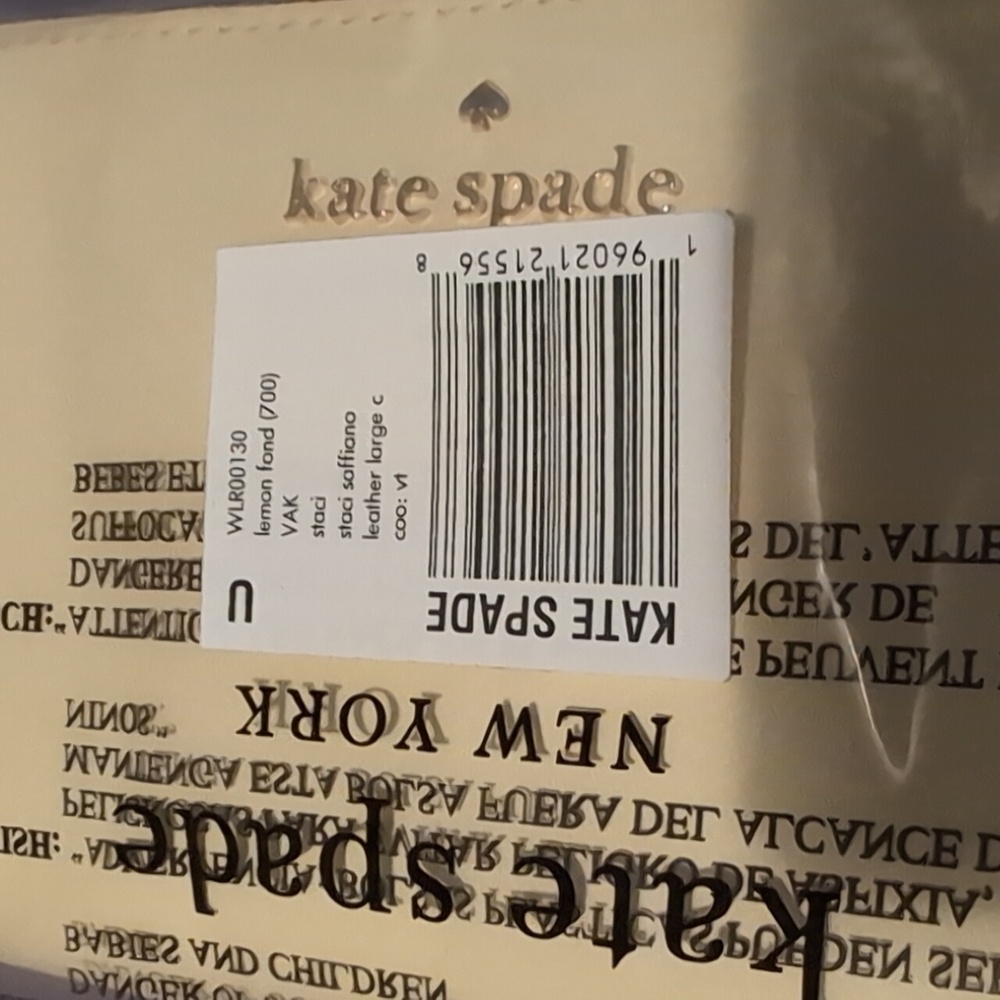 Kate Spade large wallet lemon fond - Picture 5 of 6